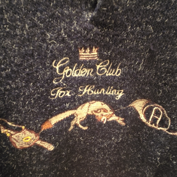 Vintage 90s Oversized Fox Hunting Graphic Knit Sweater - Picture 8 of 9